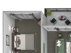 Quinn Crossing - Sulsun (C1) - 3 Bedroom and 2 bath - 3D floor plan Quinn Crossing - Sulsun (C1) - 3 Bedroom and 2 bath - 3D floor plan